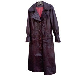 Vintage Ambe leather full length coat sz M (?)